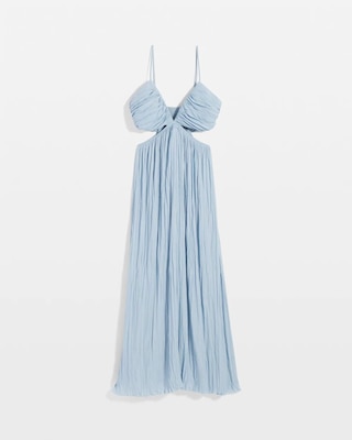 Textured Satin Cutout Midi Dress click to view larger image.