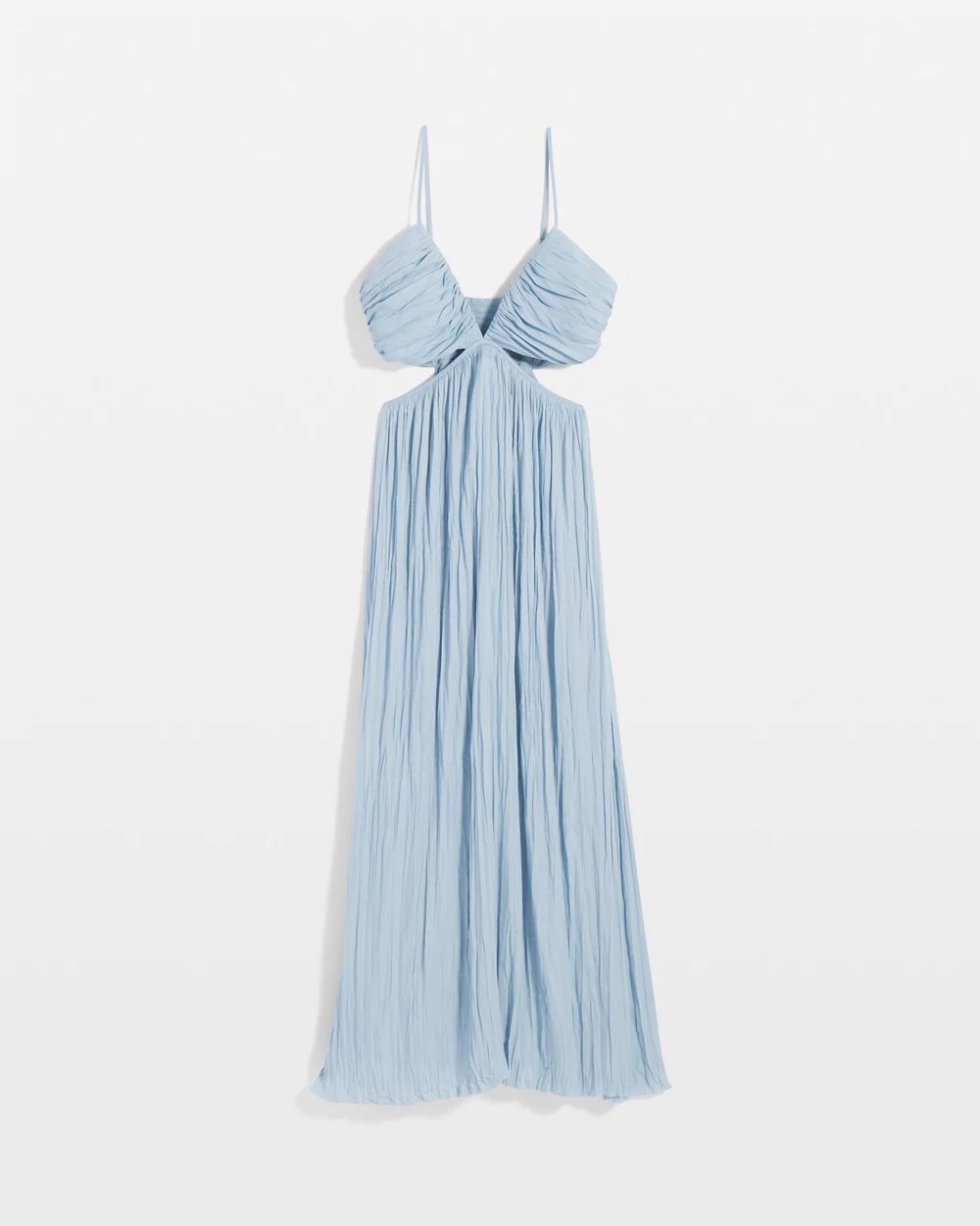 Textured Satin Cutout Midi Dress