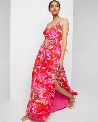 Lace-Up Back Maxi Dress