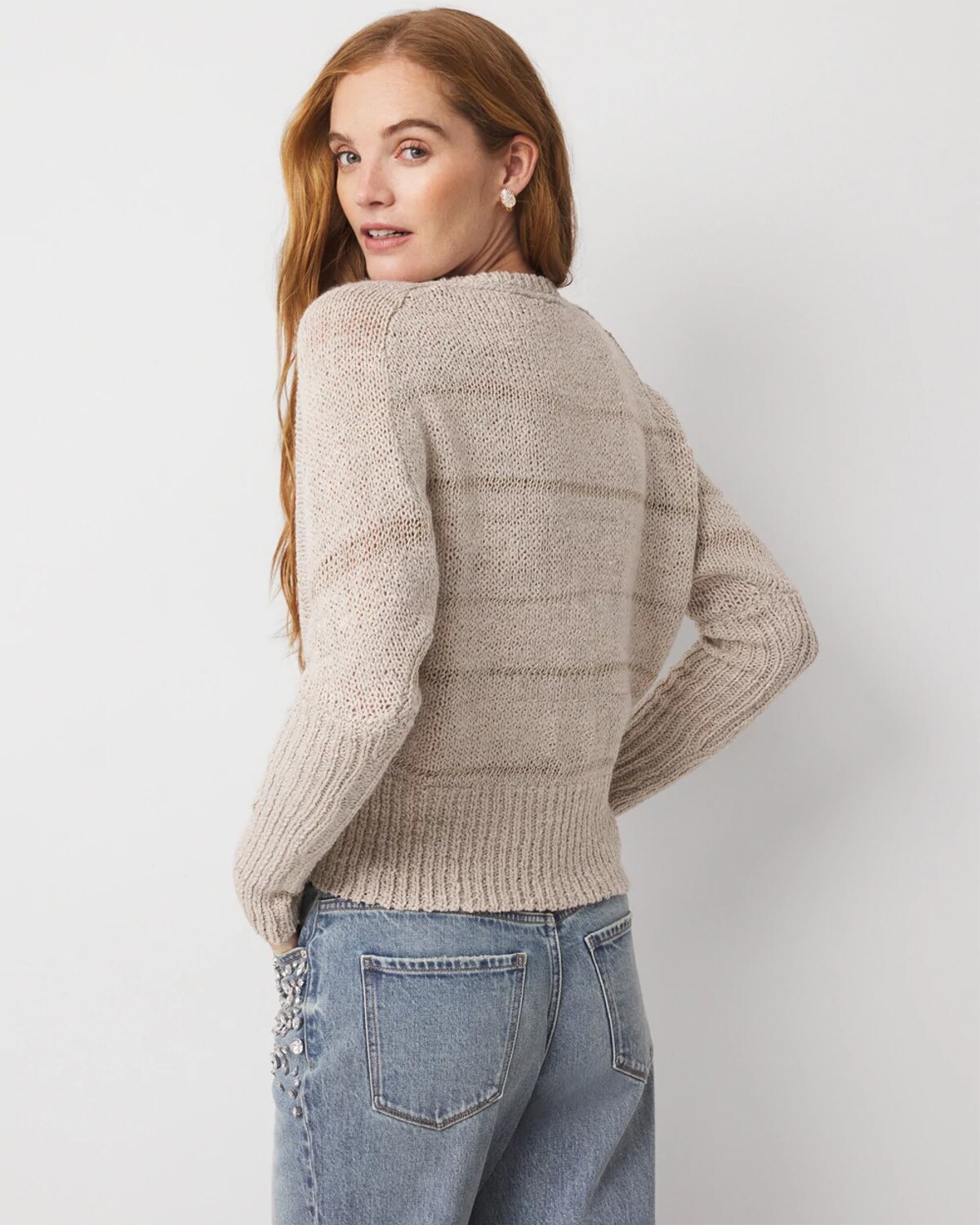 White House Black Market Metallic Dolman Pullover Sweater