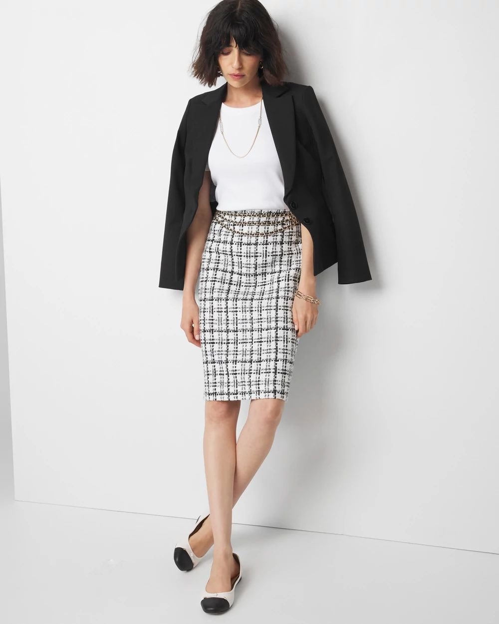 Petite Tweed Pencil Skirt