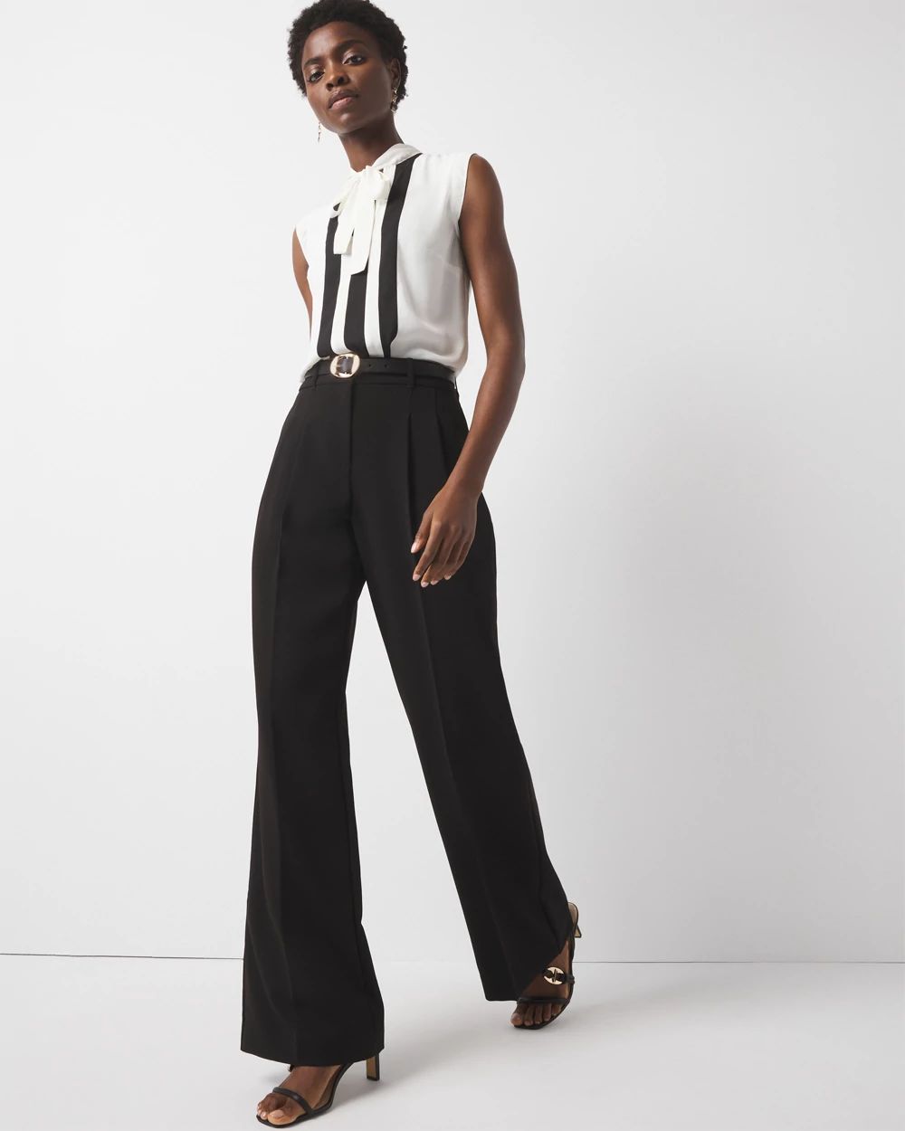 Pleated Wide Leg Pant