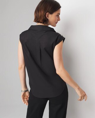 Embellished Poplin Surplice Shirt click to view larger image.