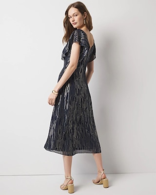Metallic Clip Midi Slip Dress click to view larger image.