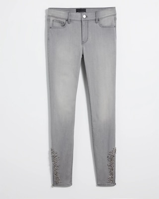 Mid-Rise Skinny Ankle Novelty Hem Jeans