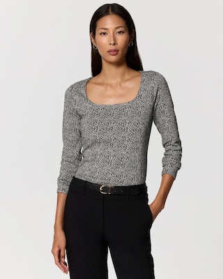 Square Neck Long Sleeve Top