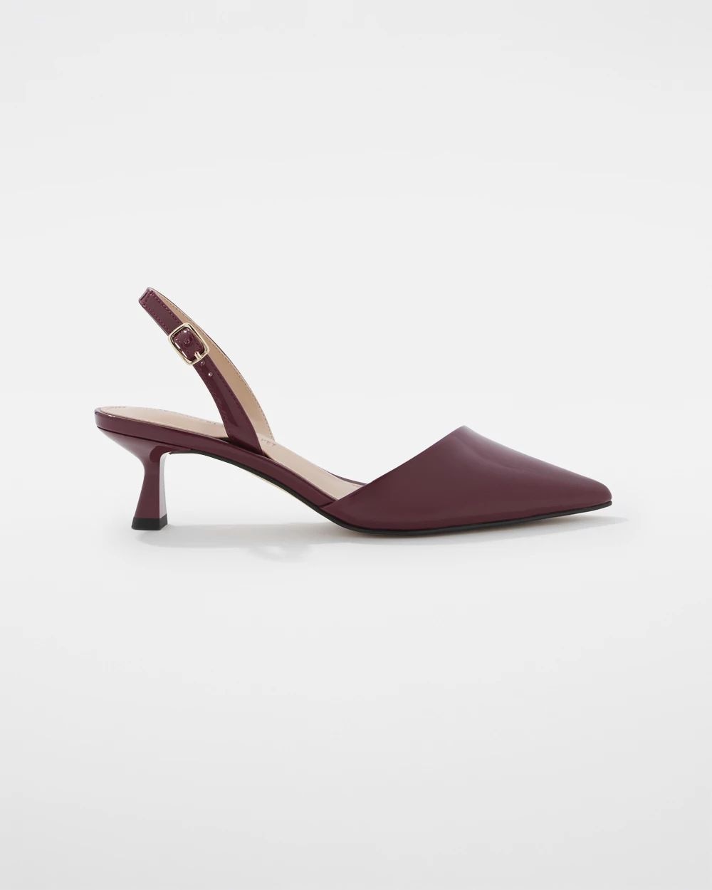 Faux Leather Asymmetrical Slingback Pump