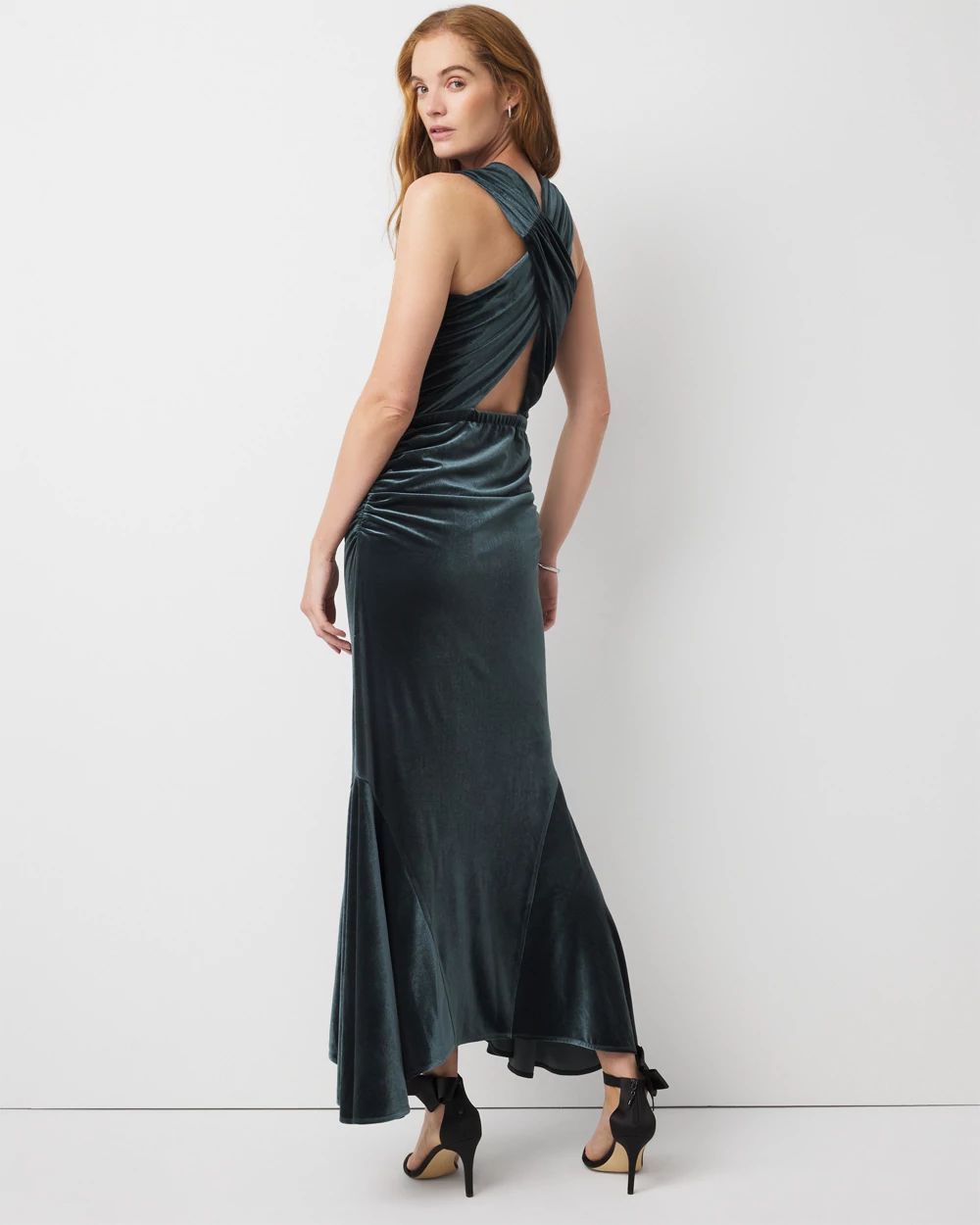 Peekaboo Back Velvet Dress