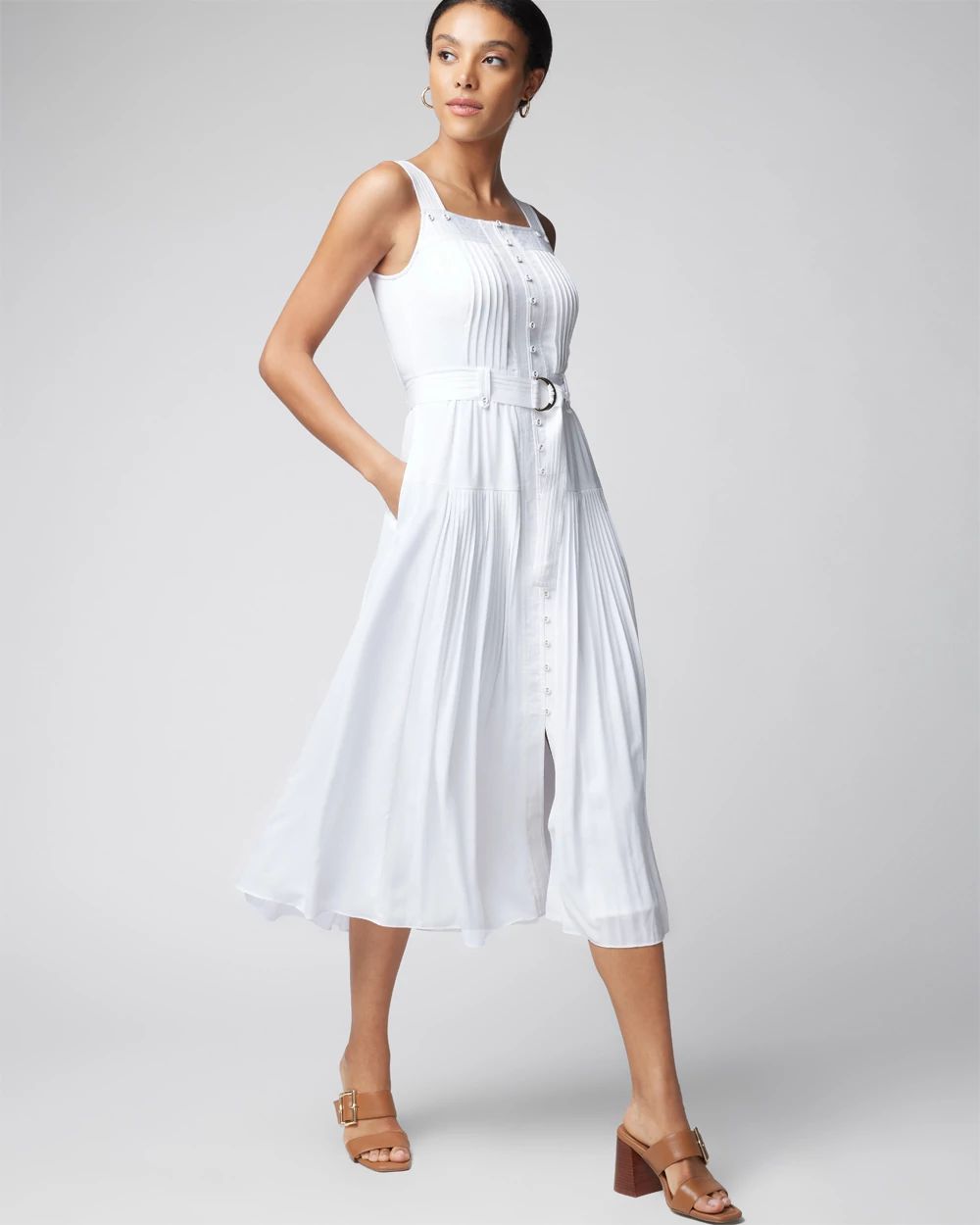Pleated Utility Dress