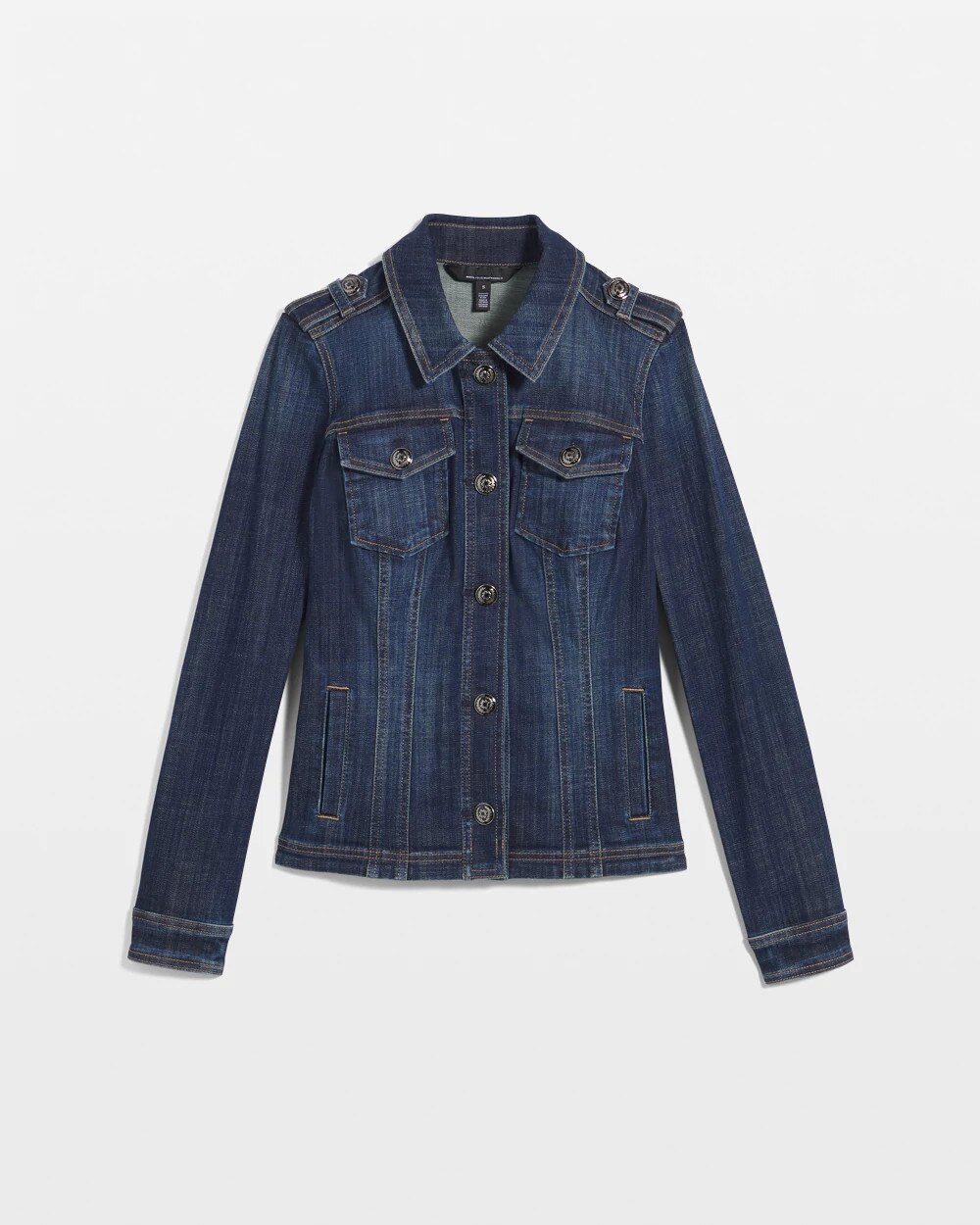 Button-Shoulder Denim Jacket - image 5