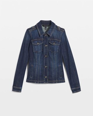 Button-Shoulder Denim Jacket click to view larger image.