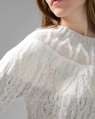 Cable Knit & Lurex Bateau Sweater click to view larger image.