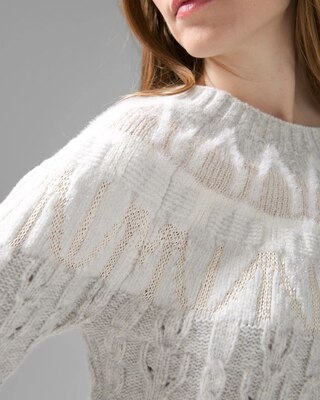 Cable Knit & Lurex Bateau Sweater