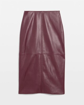 Faux Leather Midi Pencil Skirt click to view larger image.