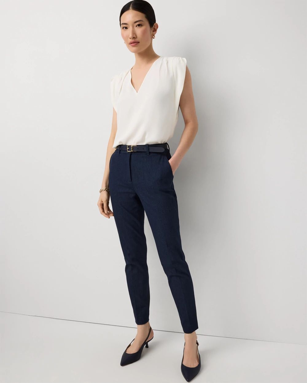 Denim-Look Elle Slim Ankle Pant