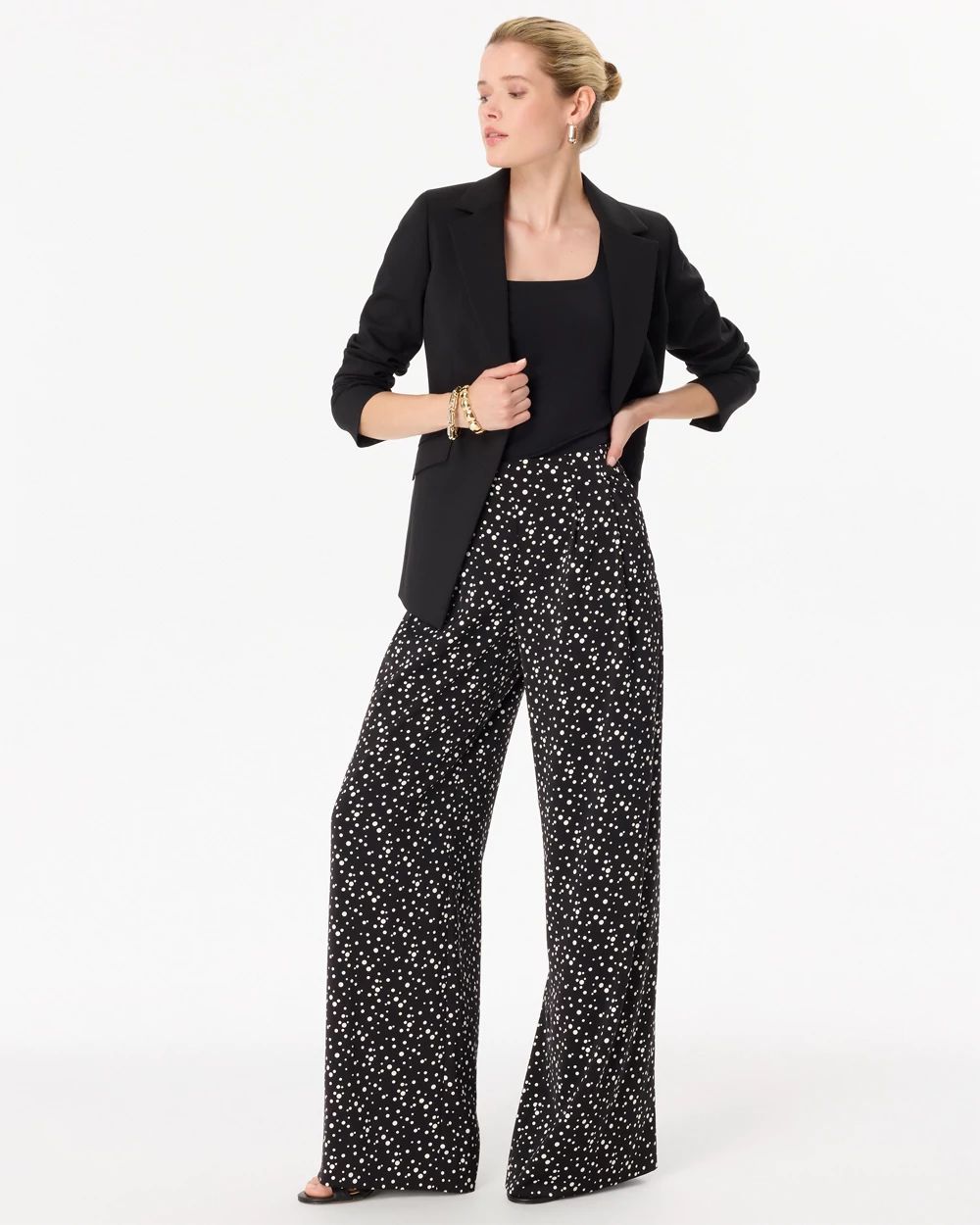 Pull-On Pleated Wide Leg Pant click to view larger image.