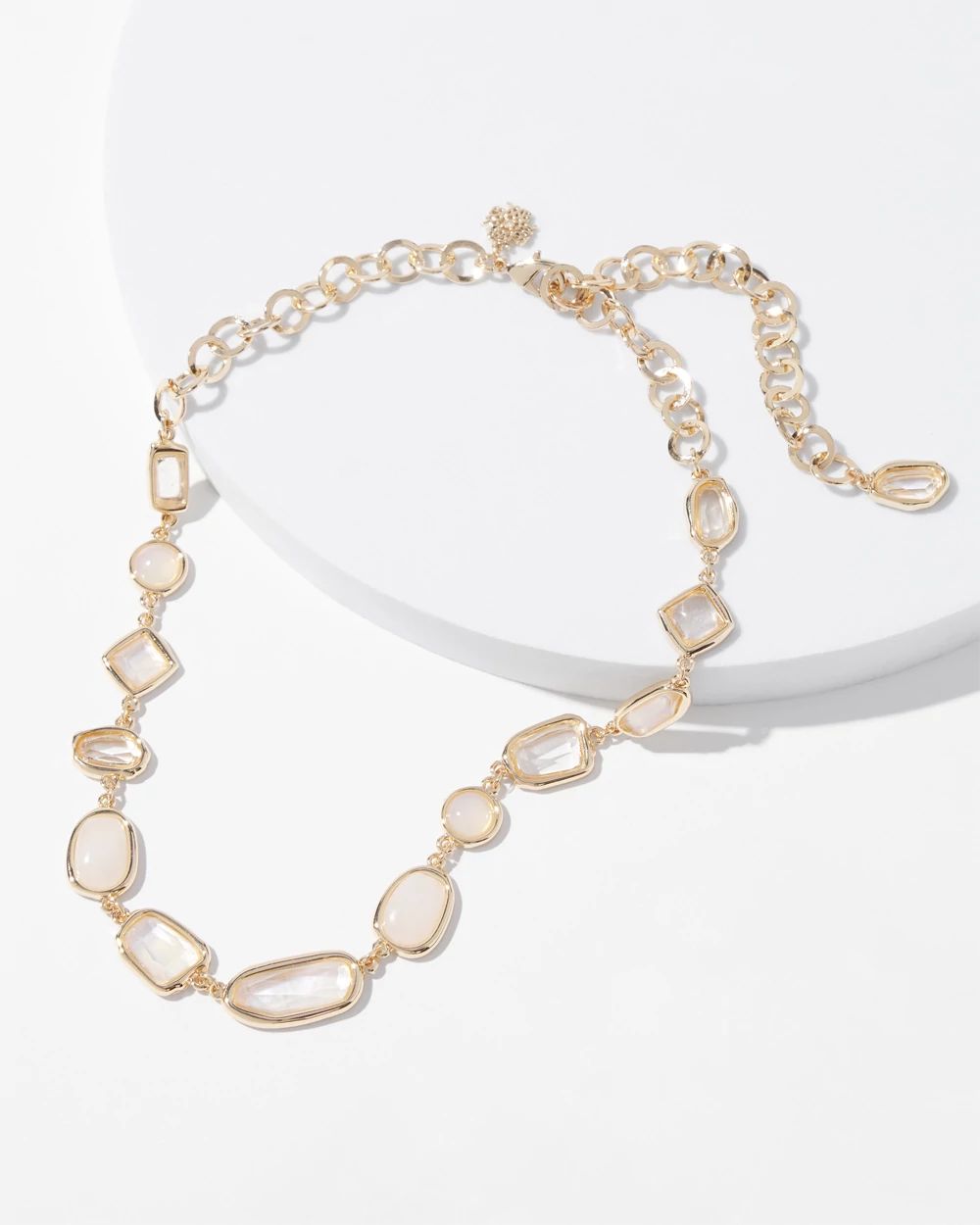 Gold Multi-Stone Single Strand Necklace