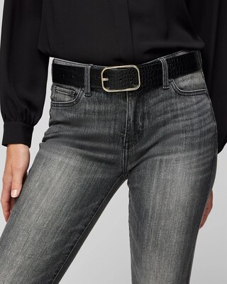Croco Denim Belt