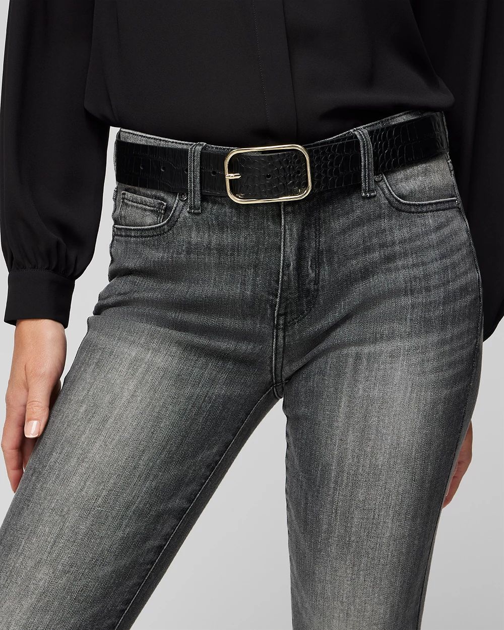 Croco Denim Belt
