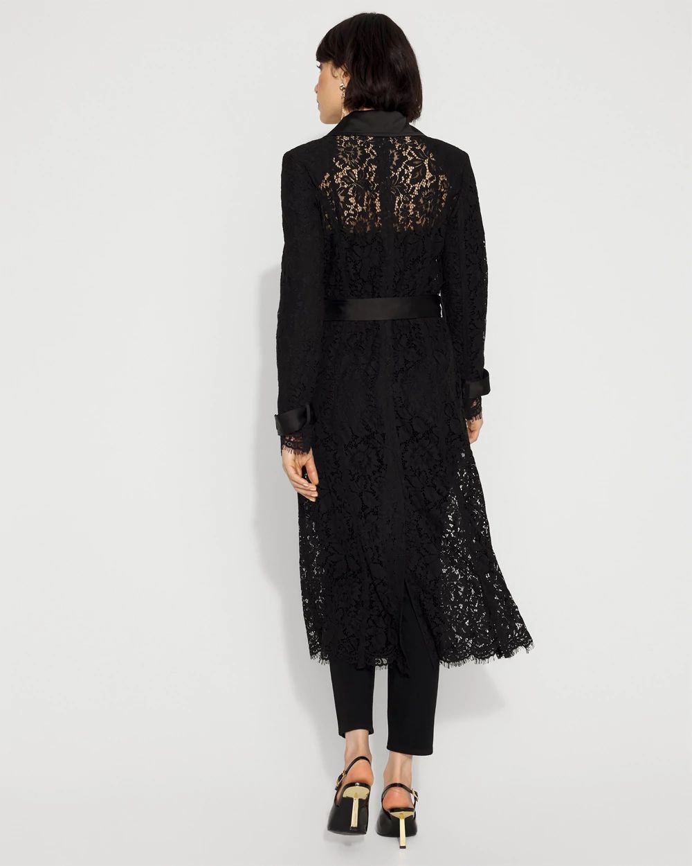 Lace + Satin Trench Coat