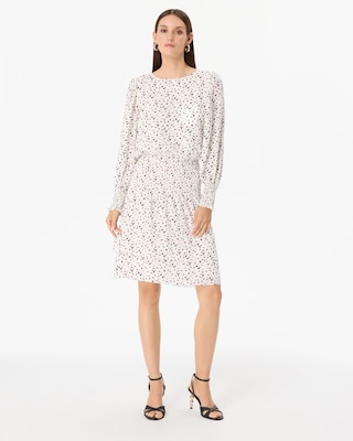 Smocked Blouson Mini Dress