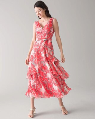 Flirty Floral Print Midi Dress