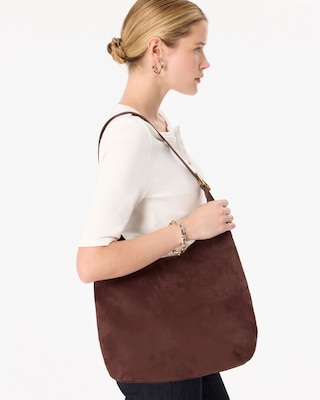 Faux Suede Shoulder Bag
