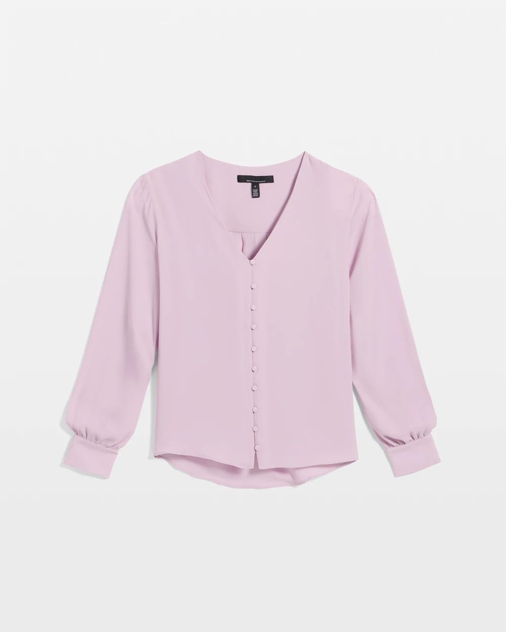 Long-Sleeve Button-Up Blouse click to view larger image.