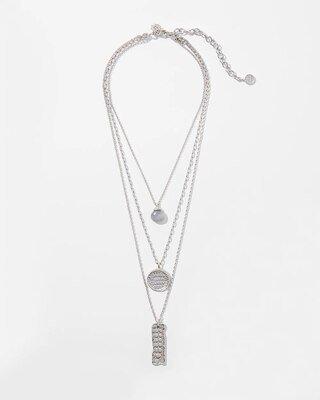 Silver Croc Multi-Strand Necklace