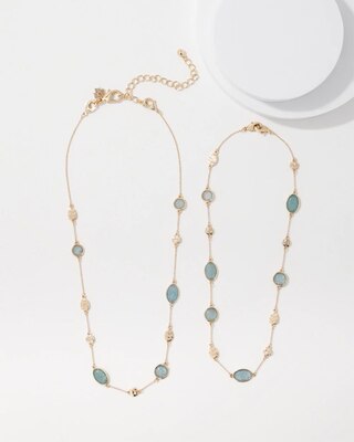 Blue Stone Convertible Necklace click to view larger image.