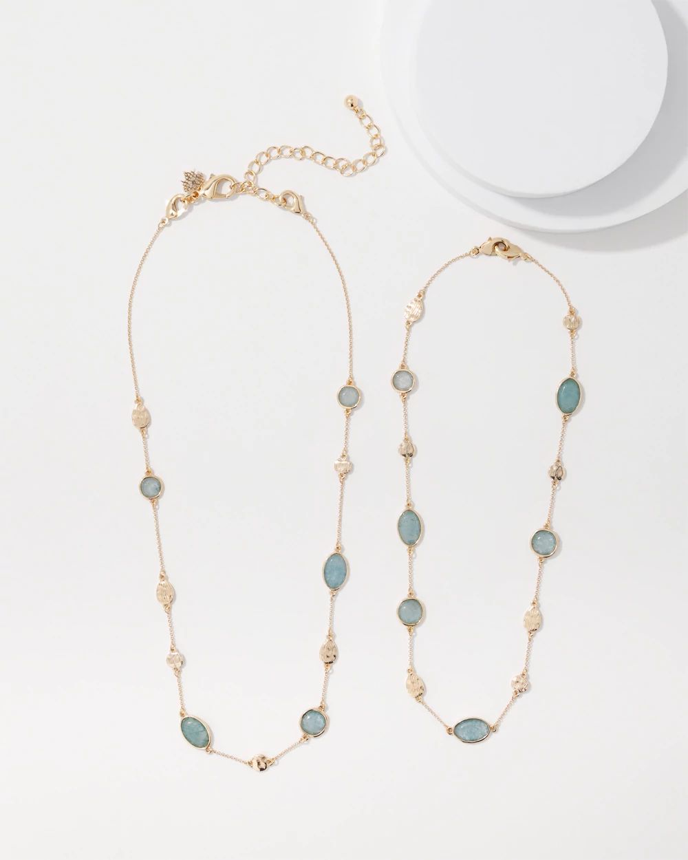 Blue Stone Convertible Necklace click to view larger image.
