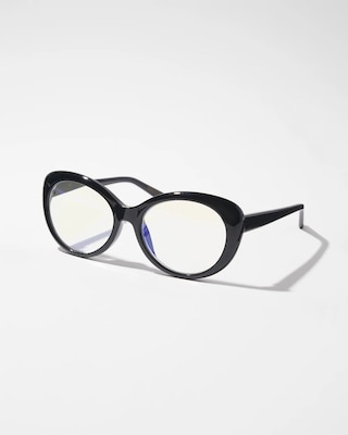 Black Rounded Reading Glasses click to view larger image.