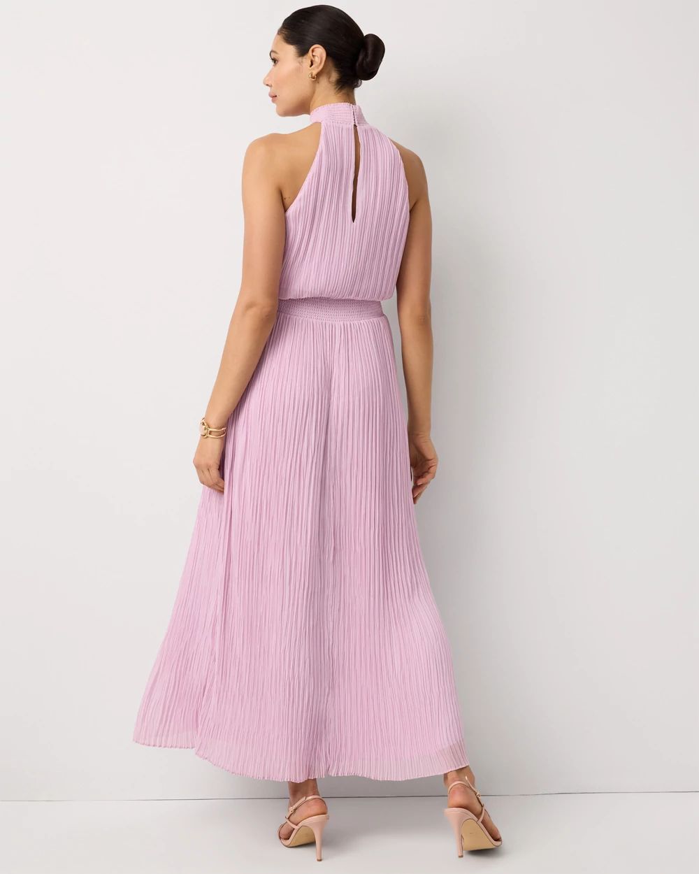 Pleated Halter Maxi Dress click to view larger image.