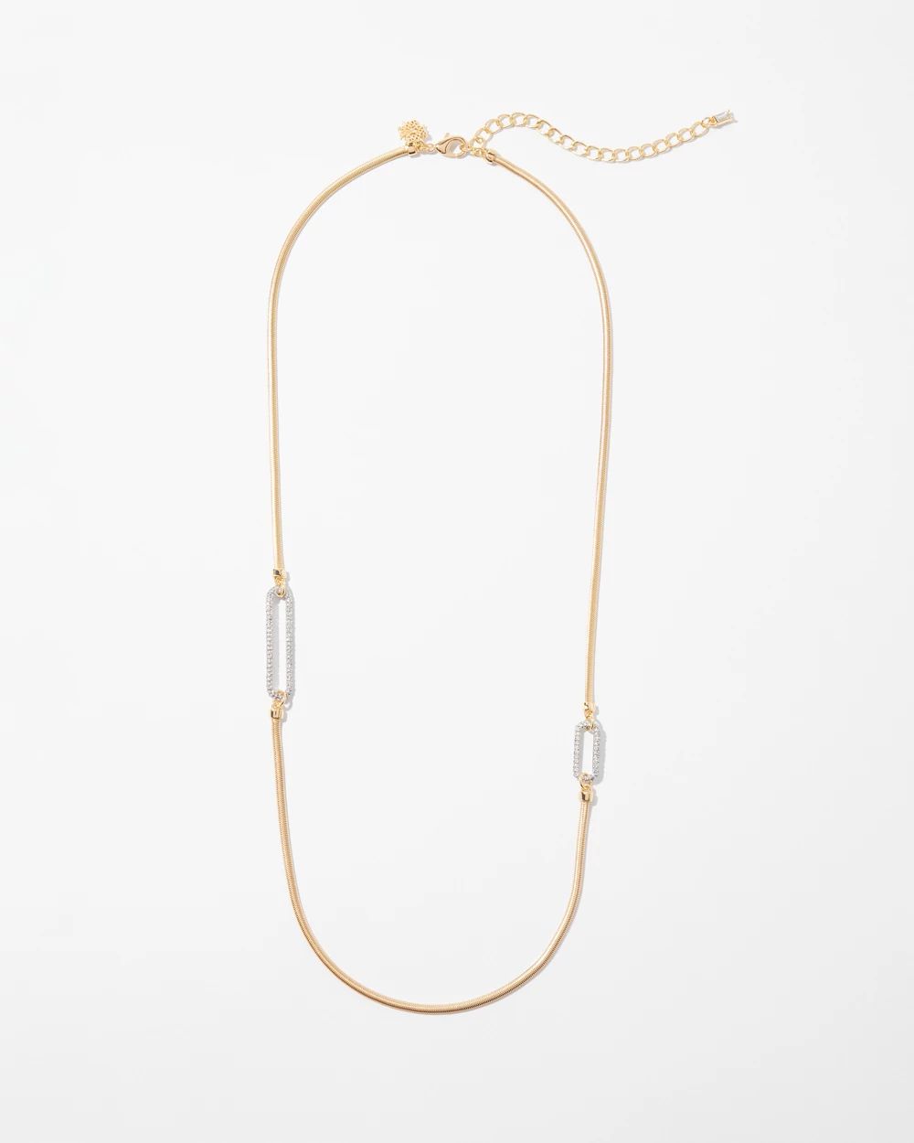 Gold Snake Link Long Necklace