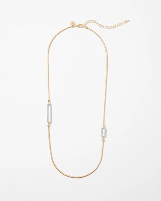 Gold Snake Link Long Necklace