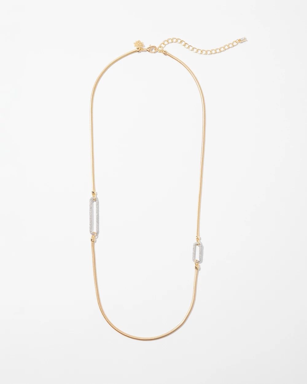 Gold Snake Link Long Necklace