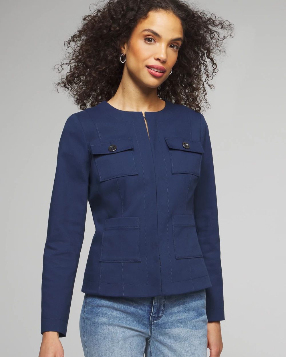 Outlet WHBM Long Sleeve Collarless Jacket