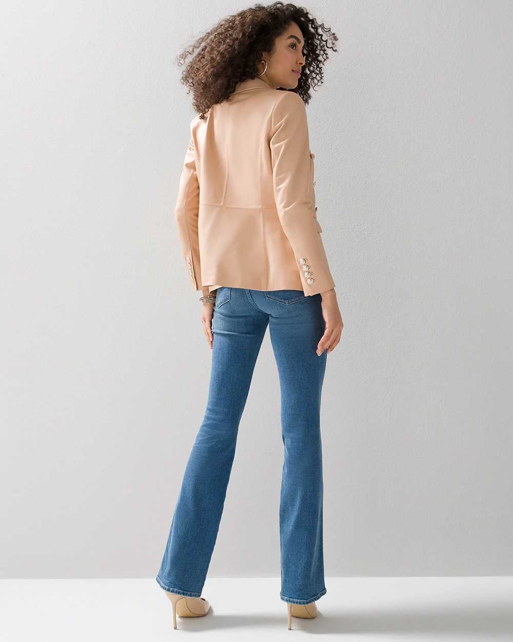 WHBM Studio Leather Blazer White House Black Market