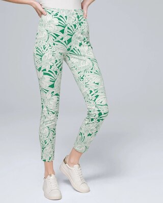 Pineapple-Print Skinny Crop Pants