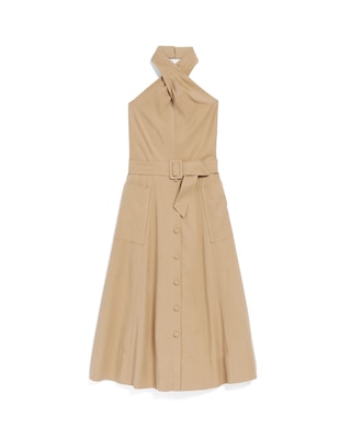 Halter Trench Midi Dress click to view larger image.