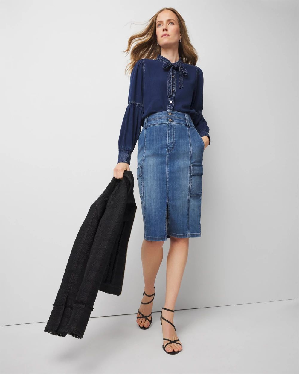 Denim Cargo Skirt