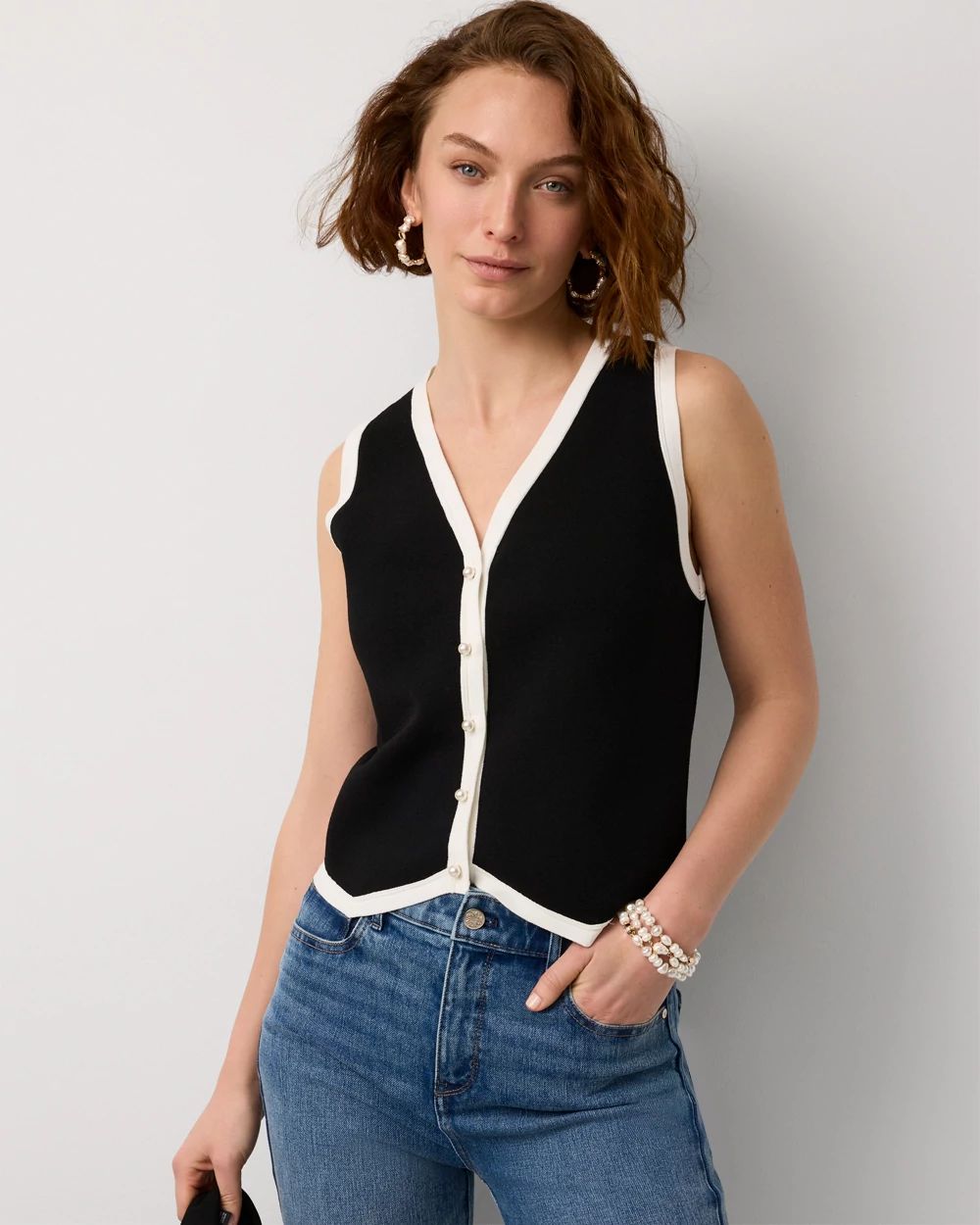 Petite Colorblock Knit Vest