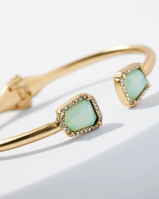 Gold Pave Stone Hinge Cuff