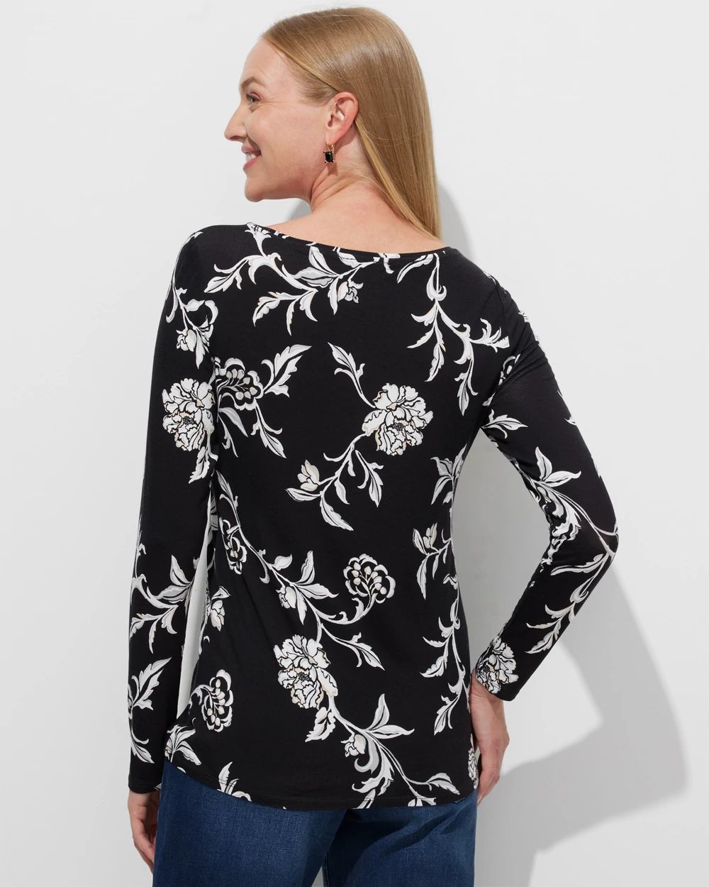 Outlet WHBM Long-Sleeve Scoop-Neck Tee