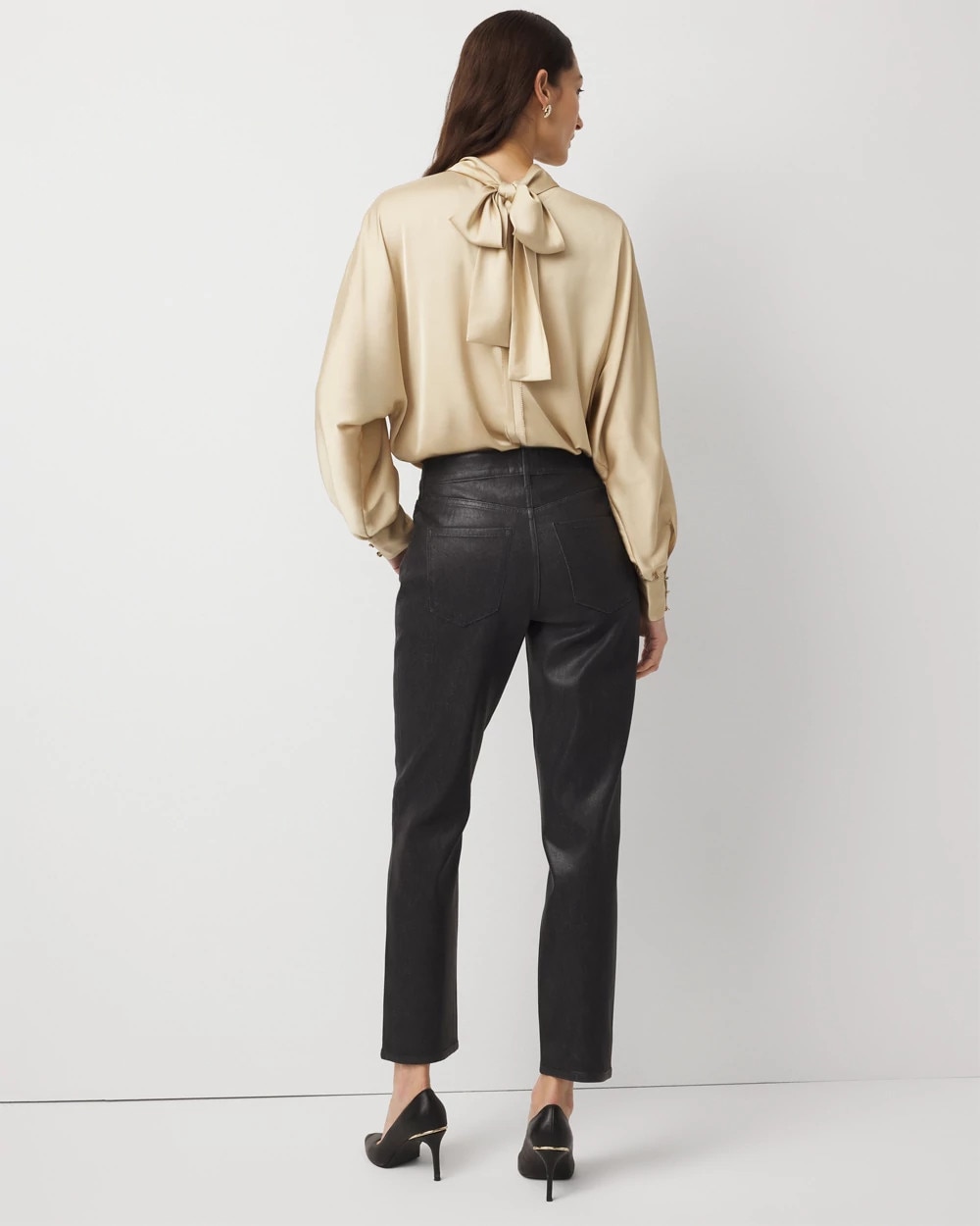 Clear Coated High Rise Ankle Jean