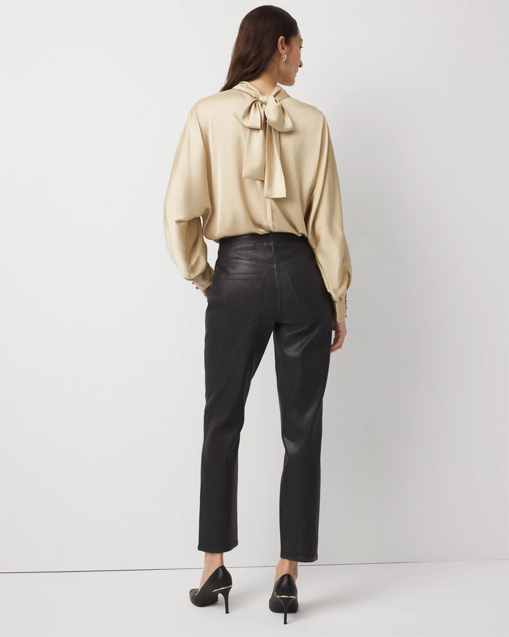 Clear Coated High Rise Ankle Jean