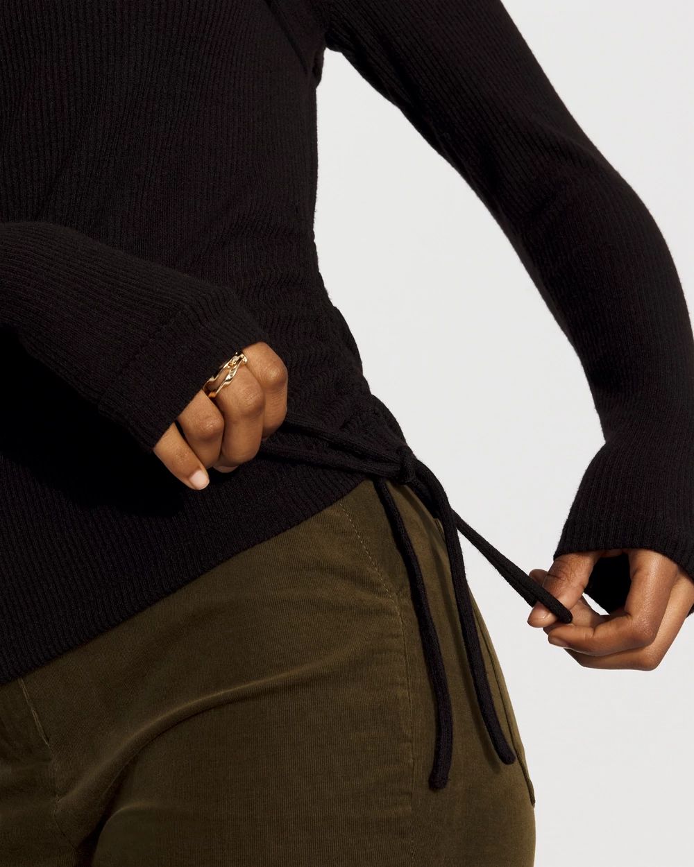 Asymmetrical Rib Snit Top