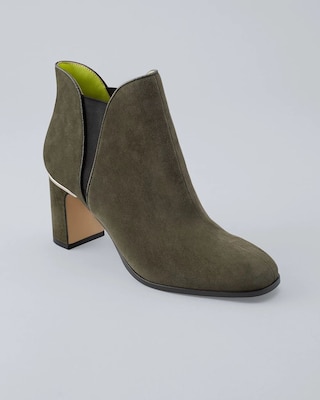 Mid-Heel Suede Ankle Boots