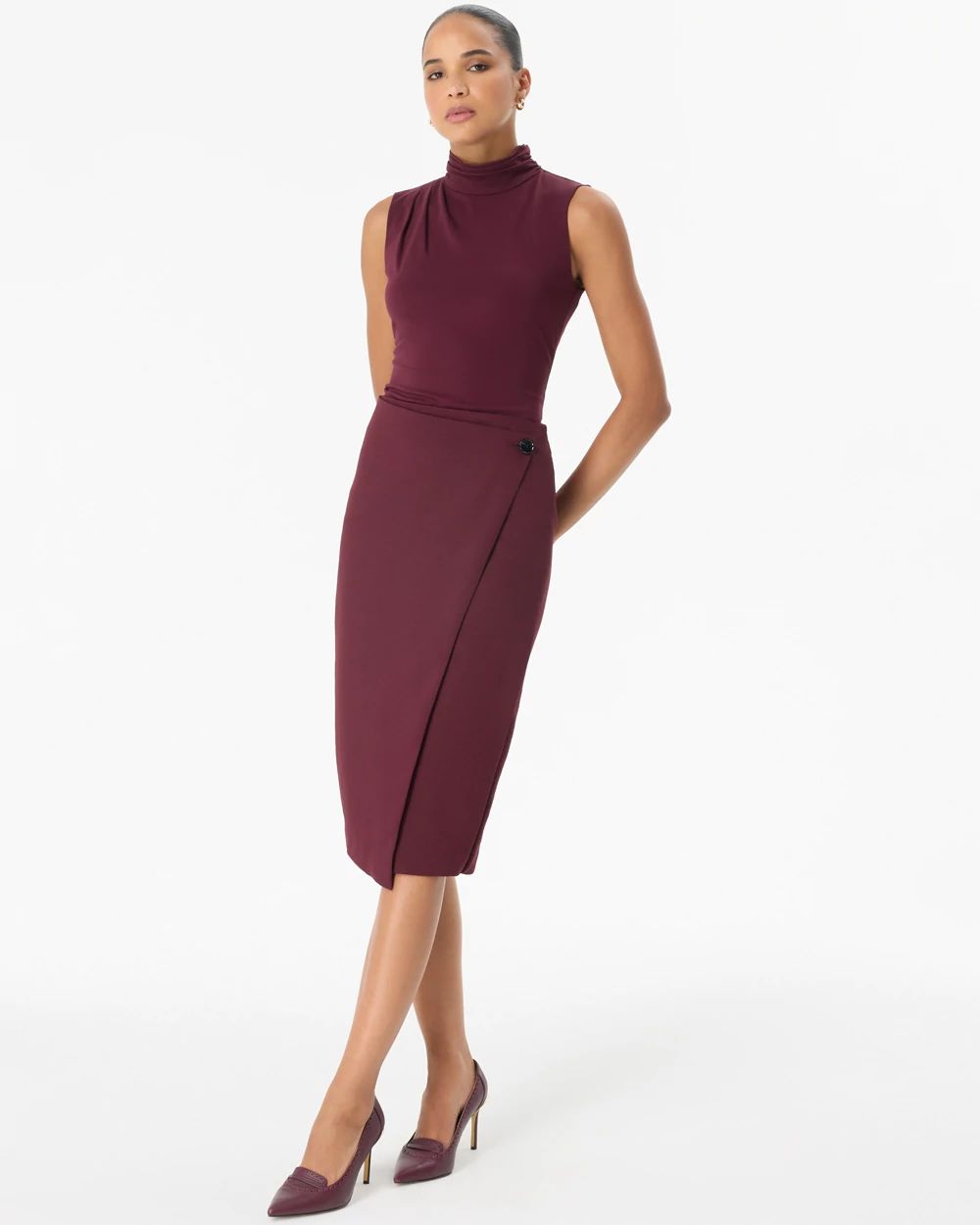 Faux Wrap Pencil Skirt