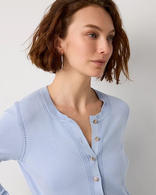 Crewneck Button-Front Cardigan click to view larger image.